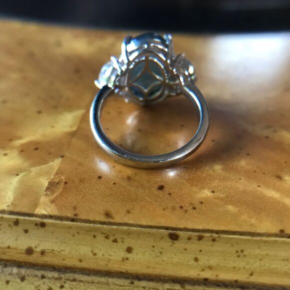 Natural Labradorite Mystic Topaz Sterling Silver Ring Size 7 - Picture 5 of 8